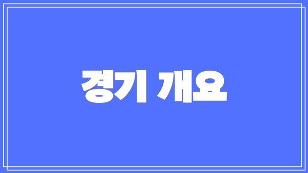 경기 개요