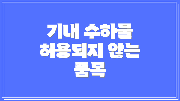 기내 수하물 허용되지 않는 품목