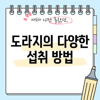 도라지의 다양한 섭취 방법