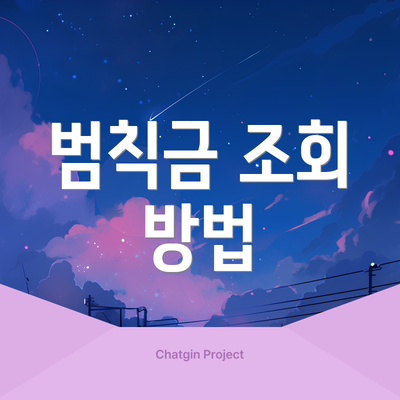 범칙금 조회 방법