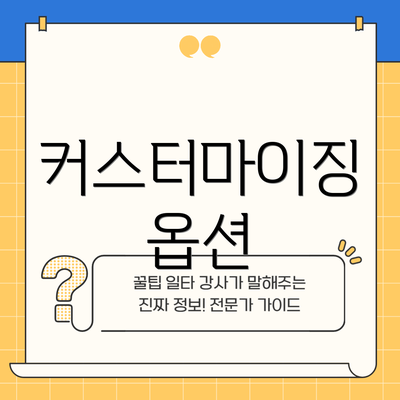 커스터마이징 옵션