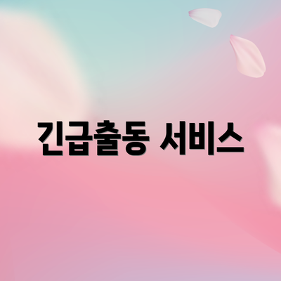 긴급출동 서비스