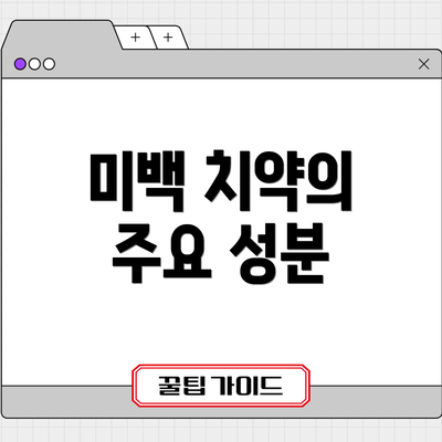 미백 치약의 주요 성분