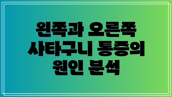 왼쪽과 오른쪽 사타구니 통증의 원인 분석