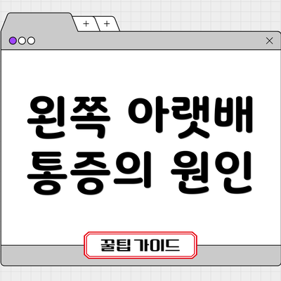 왼쪽 아랫배 통증의 원인