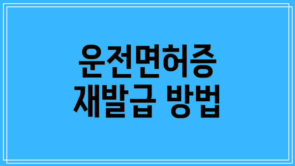 운전면허증 재발급 방법
