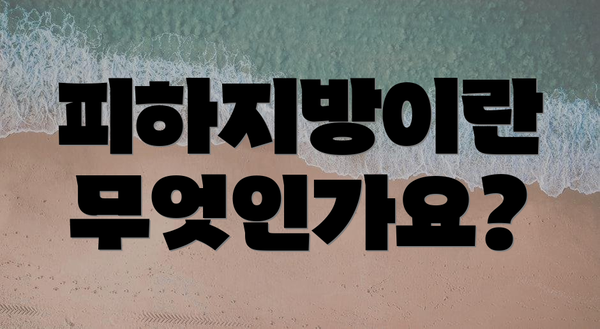 피하지방이란 무엇인가요?