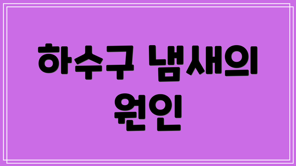 하수구 냄새의 원인
