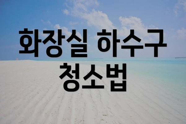 화장실 하수구 청소법