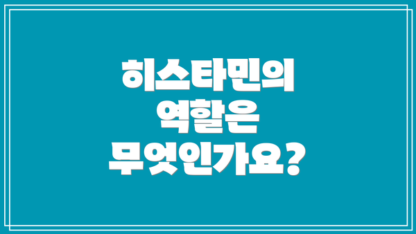 히스타민의 역할은 무엇인가요?