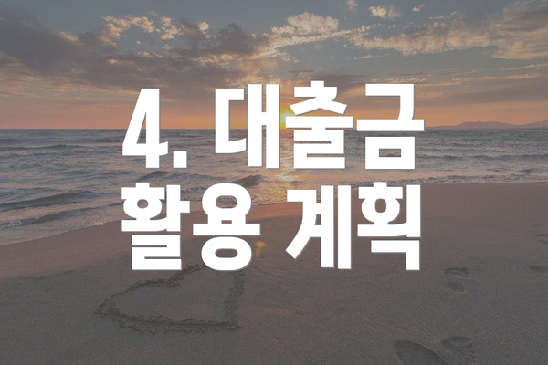 4. 대출금 활용 계획