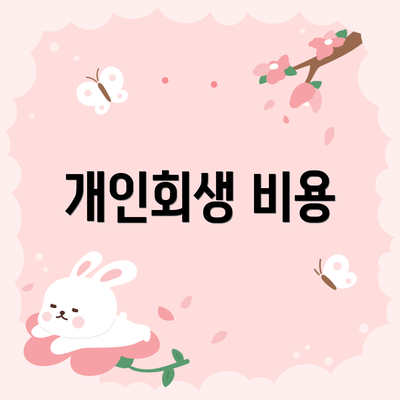 개인회생 비용