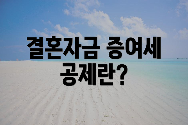 결혼자금 증여세 공제란?