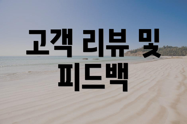 고객 리뷰 및 피드백