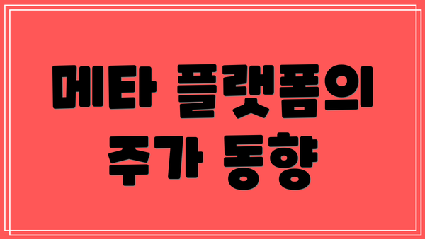 메타 플랫폼의 주가 동향