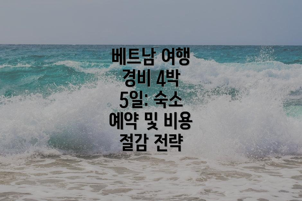 베트남 여행 경비 4박 5일: 관광 및 액티비티 비용 관리 전략