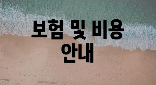 보험 및 비용 안내