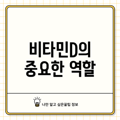 비타민D의 중요한 역할