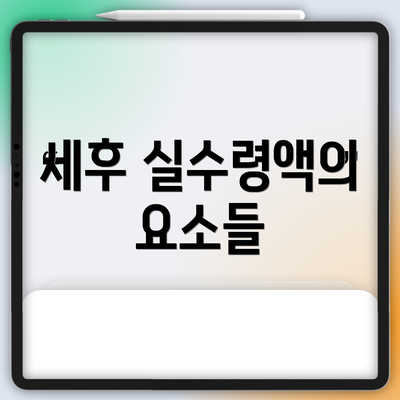 세후 실수령액의 요소들