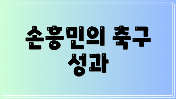 손흥민의 축구 성과