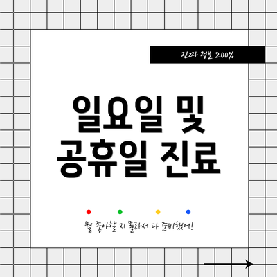 일요일 및 공휴일 진료