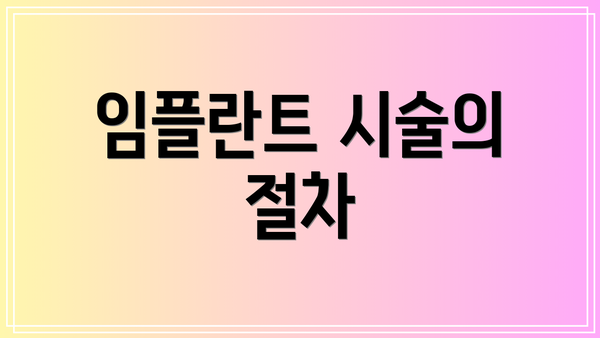 임플란트 시술의 절차