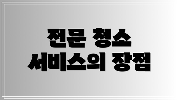 전문 청소 서비스의 장점