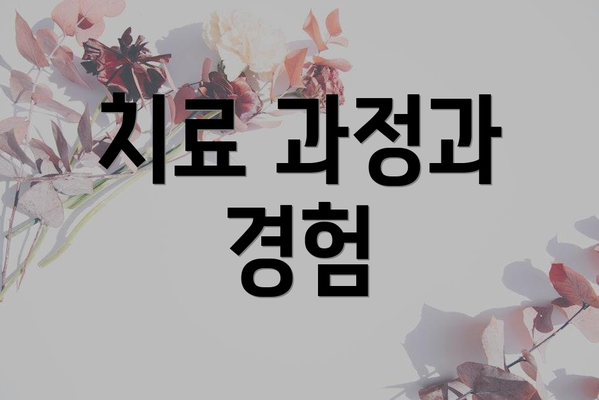 치료 과정과 경험