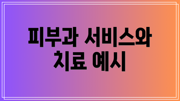 피부과 서비스와 치료 예시