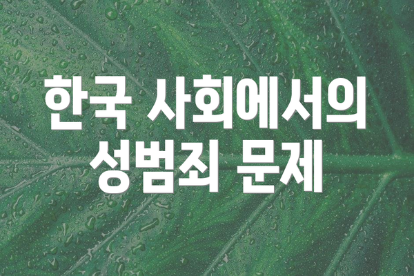 한국 사회에서의 성범죄 문제