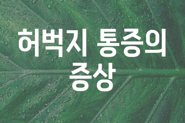 허벅지 통증의 증상