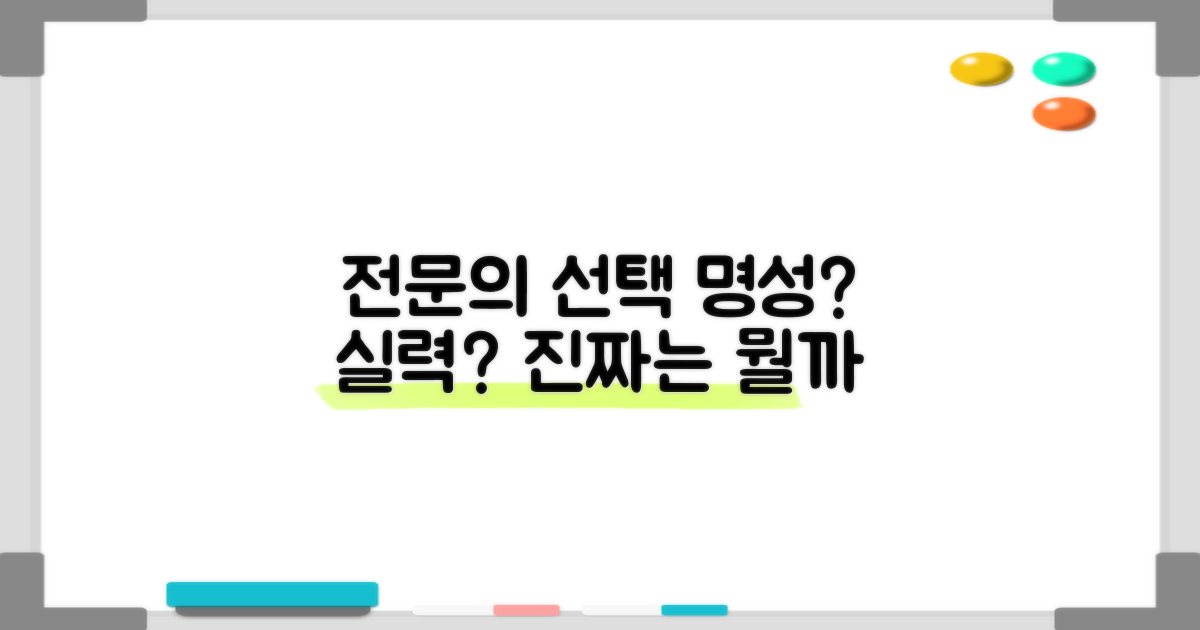 전문의 선택: 명성 vs 실력