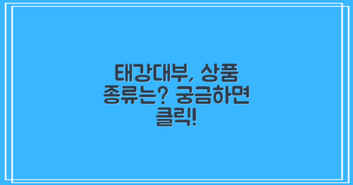 태강대부, 어떤 종류의 대출 상품이 있을까?