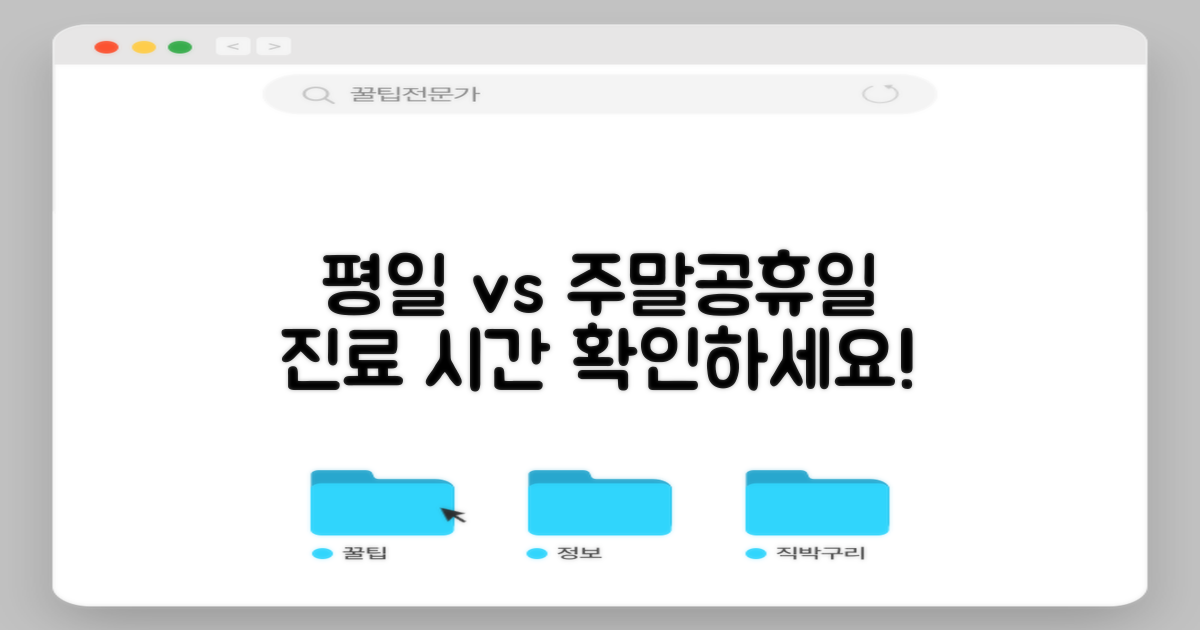 진료 시간: 평일 vs 주말/공휴일