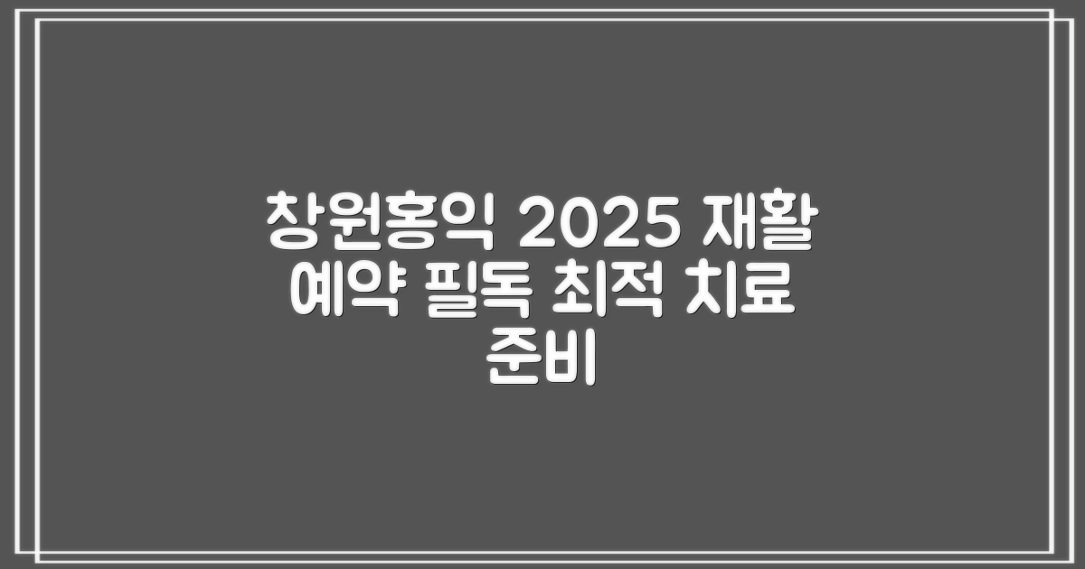 창원홍익재활병원: 2025년, 최적의 재활 치료를 위한 예약 가이드